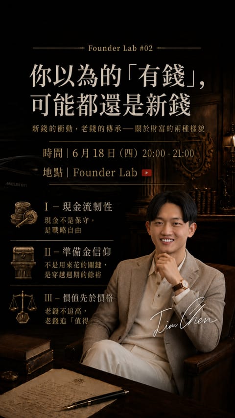 Founder Lab #02:同一張財報,老錢和新錢讀出兩種命運
